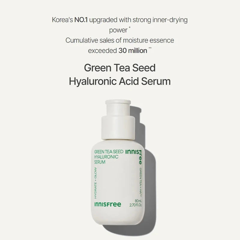 Innisfree Green Tea Seed Hyaluronic Serum (hydration), 80ml *new packaging* - Beauty Korea Dubai