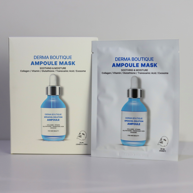 💐MOTHER'S DAY SALE💐 Derma Boutique Ampoule Mask Soothing & Moisture (Collagen/ Vitamin /  Glutathione / Tranexamic Acid /  Exosome),1pc