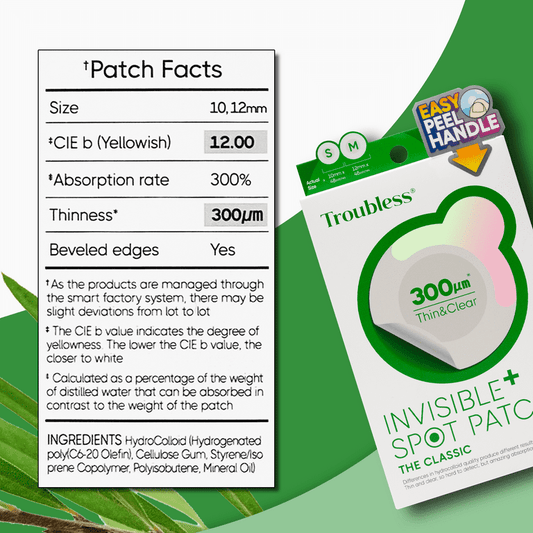 Troubless Invisible Spot Pimple Patch THE CLASSIC 700% absorption (easy removal and waterproof) 96 patches x 1 pack