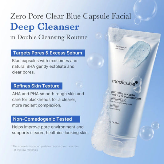 MEDICUBE Zero Pore SA Clear Capsule Cleansing Foam 120g