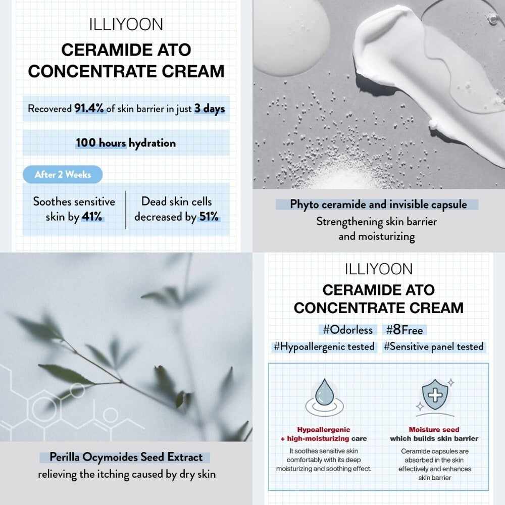 كريم ILLIYOON Ceramide Ato Concentrate 200 مل، 1 قطعة