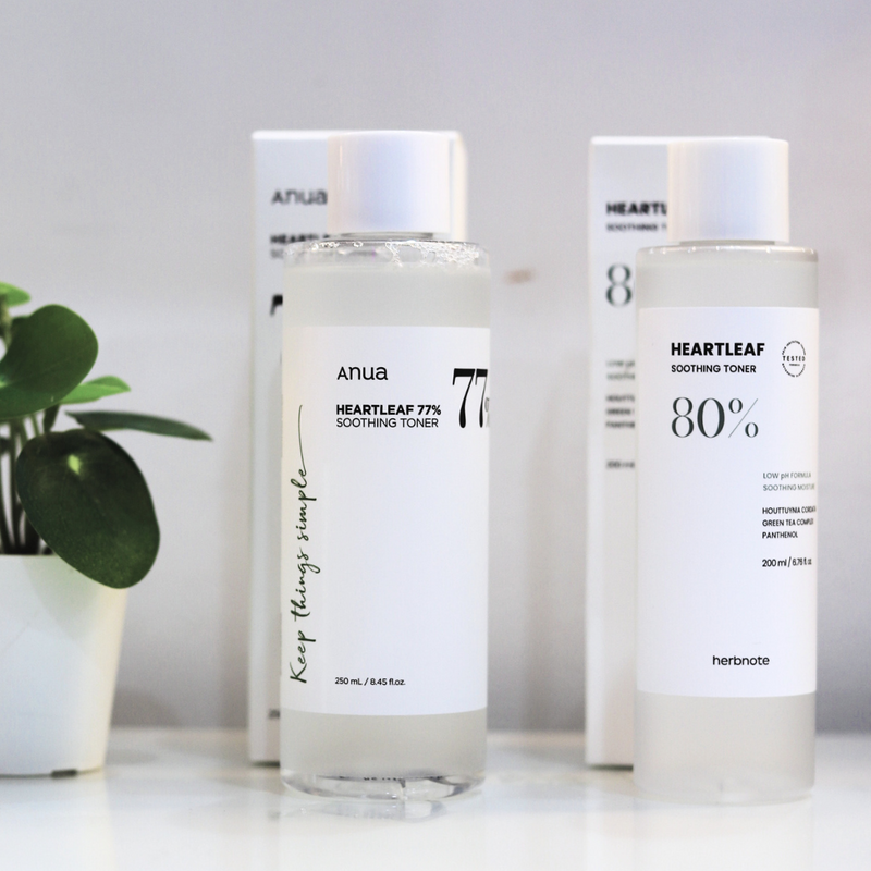 ANUA HEARTLEAF 77% SOOTHING TONER vs. HERBNOTE HEARTLEAF 80% SOOTHING TONER