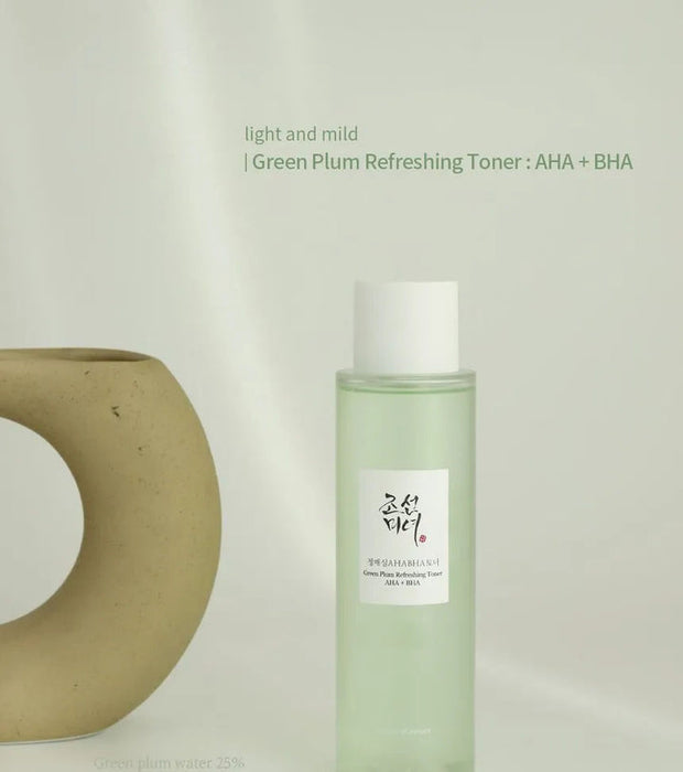 Beauty of Joseon Green Plum Refreshing Cleanser 100ml +  Green Plum Refreshing Toner: AHA + BHA 150ml SET