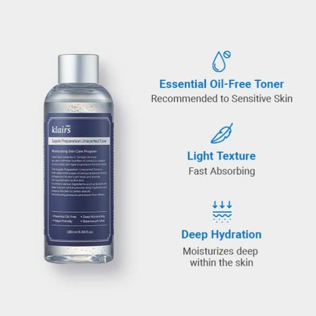 Dear Klairs Supple Preparation Unscented Toner 180ml