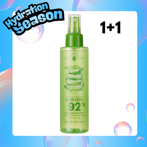 [BOGO] NATURE REPUBLIC 92% Aloe Vera Soothing Gel Mist 150ml (EXP 2026.02)