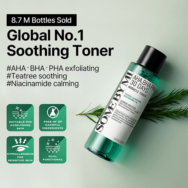 [BigSale] Somebymi AHA BHA PHA MIRACLE Full Routine Set (Soap+Toner+Serum+Cream)