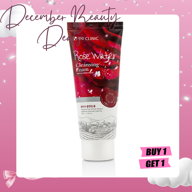 [BOGO] 3W Clinic Rose Water Cleansing Foam 100ml