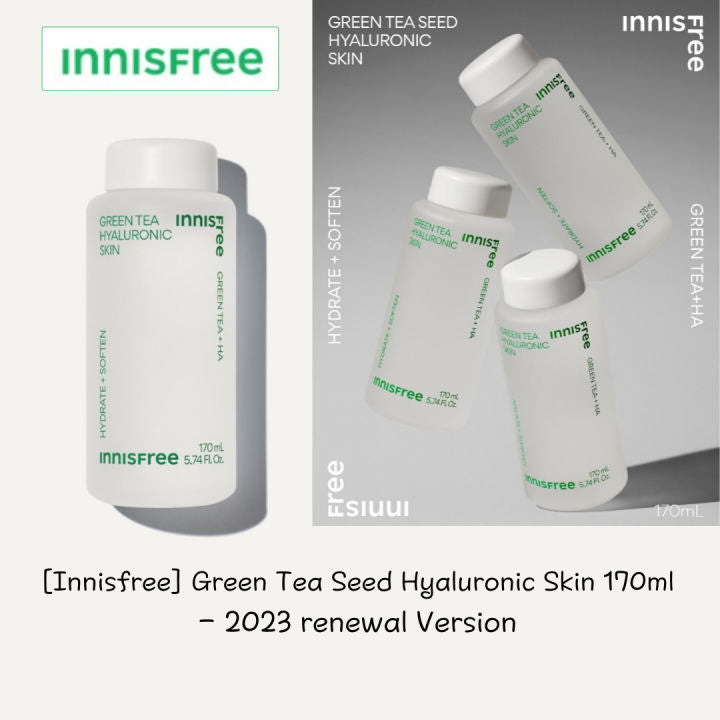 Innisfree Green Tea Hyaluronic Seed Skin, 170ml (Hydration) *new packaging - Beauty Korea Dubai