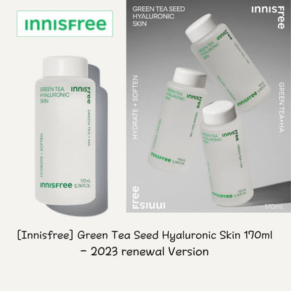 Innisfree Green Tea Hyaluronic Seed Skin, 170ml (Hydration) *new packaging - Beauty Korea Dubai