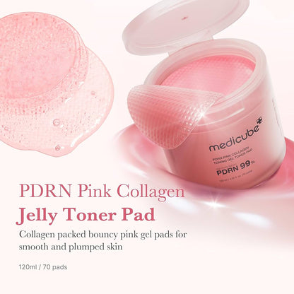 MEDICUBE PDRN PINK COLLAGEN TONING GEL TONER PAD 120ml