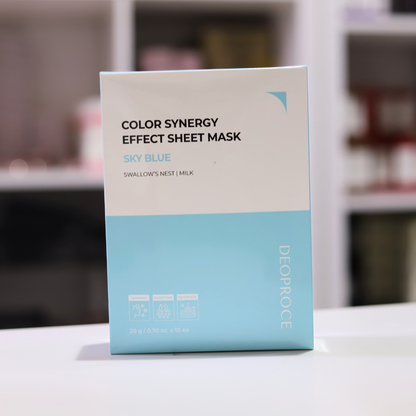 قناع DEOPROCE Color Synergy SKYBLUE: Milk and Swallow's Nest، قطعة واحدة