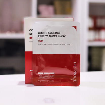 قناع DEOPROCE Color Synergy باللون الأحمر: الورد والرمان، قطعة واحدة