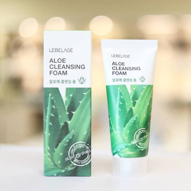 3W Clinic Rose Water Cleansing Foam 100ml, 1pc + LEBELAGE Aloe Cleansing Foam 100ml, 1pc