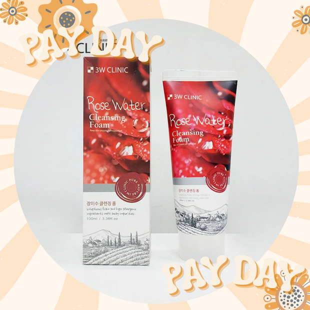 🌼PAY DAY SALE🌼3W Clinic Rose Water Cleansing Foam 100ml, 1pc