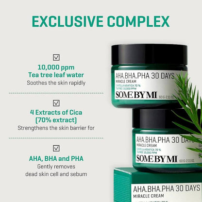 Some By Mi AHA-BHA-PHA-Centella70% 30 Days Miracle Cream, 50ml - Beauty Korea Dubai