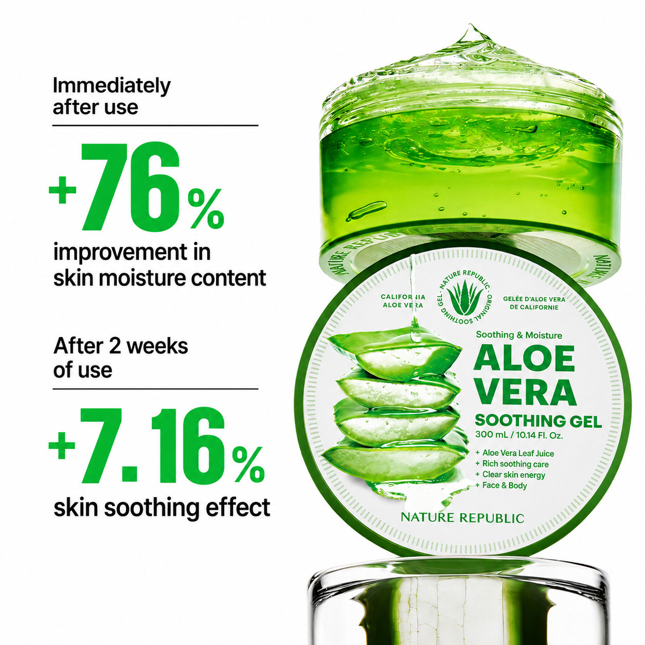 NATURE REPUBLIC 92% Aloe Vera Soothing GEL 300ml *new packaging