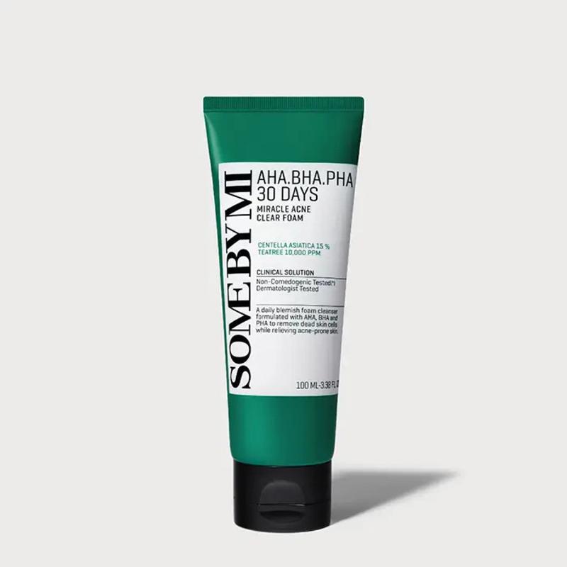 Some by mi 30 Days Miracle Acne CLEAR Foam Cleanser 100ml, 1pc - Beauty Korea Dubai