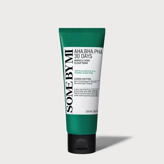 Some by mi 30 Days Miracle Acne CLEAR Foam Cleanser 100ml, 1pc - Beauty Korea Dubai