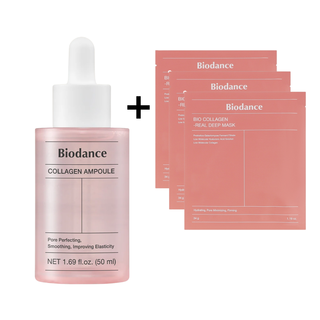 BIODANCE Pore Tightening Collagen Ampoule 30ml + Bio-Collagen Real Deep Mask 34g 3pcs