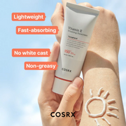 COSRX Low-pH Good Morning Gel Cleanser 150ml, 1pc + COSRX VITAMIN E Vitalizing Sunscreen SPF 50+ Broad Spectrum 50ml, 1pc