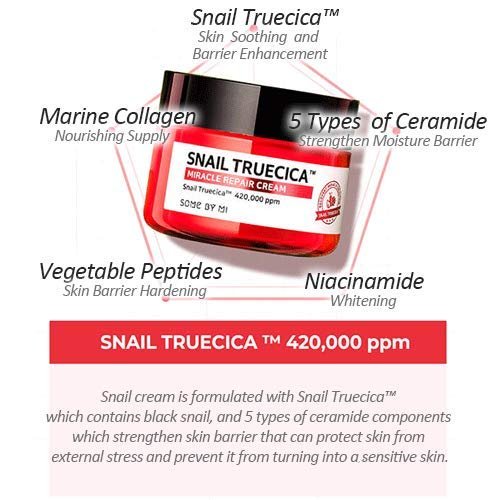 [تخفيضات كبيرة] مجموعة روتينية كاملة من Somebymi SnaiI Truecica (منظف + تونر + مصل + كريم)