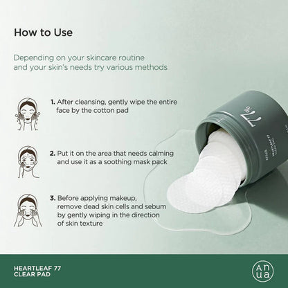 مناديل ANUA Heatleaf 77% Clear Pad 160 مل، قطعة واحدة