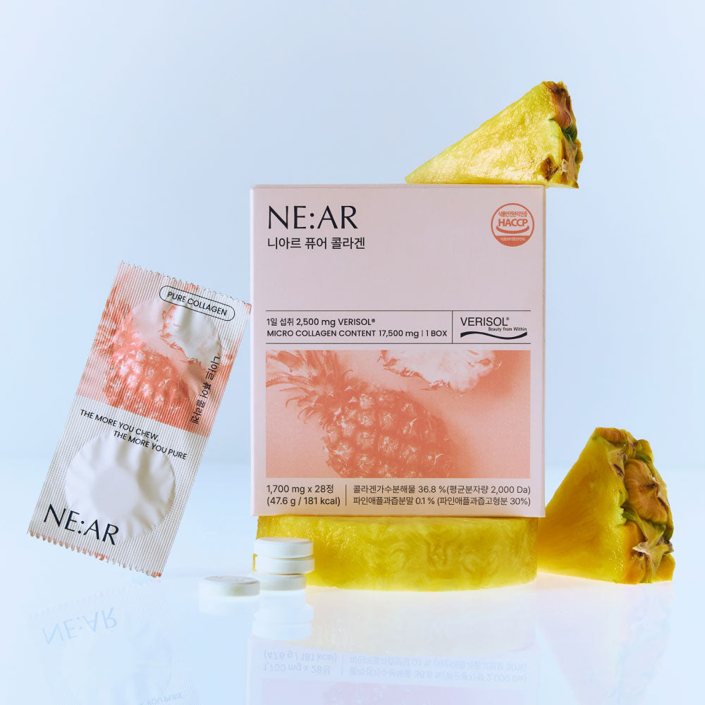 NE:AR Glow Collagen Chews Pineapple and Orange Flavor (1700mg x 28 Tablets)