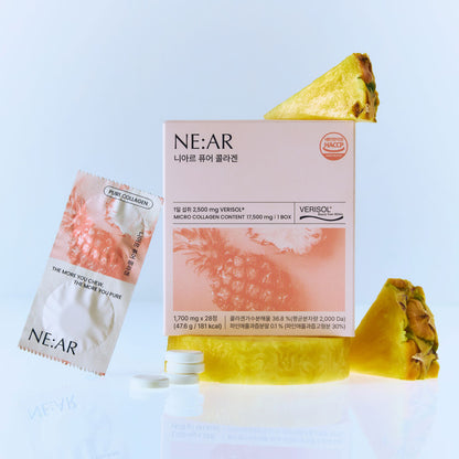 NE:AR Glow Collagen Chews Pineapple and Orange Flavor (1700mg x 28 Tablets)