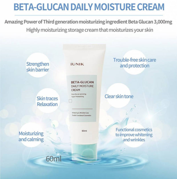 IUNIK Beta-Glucan Daily Moisture Cream, 60ml