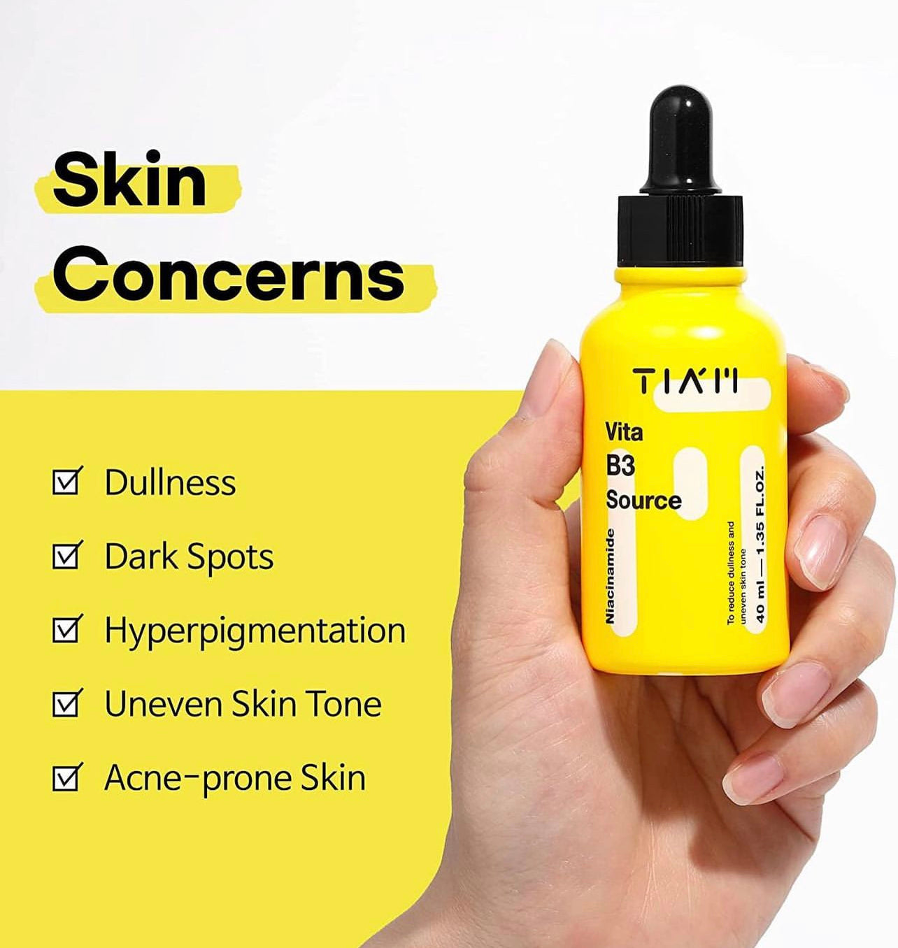 سيروم TIAM VitaB3 Source، 40 مل (التحكم في الميلانين والبقع الداكنة) *عبوة جديدة