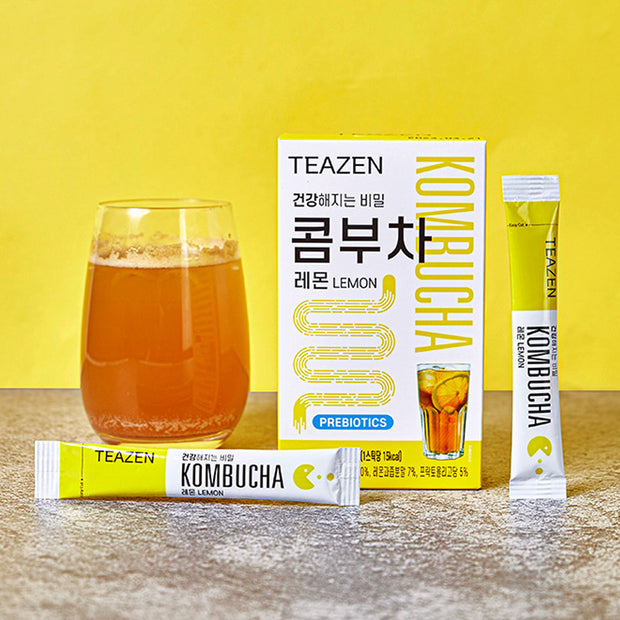 TEAZEN Kombucha Lemon (10 sticks) (prebiotics) *new packaging