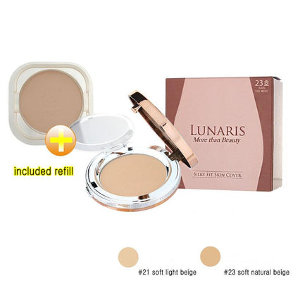 غطاء LUNARIS More Than Beauty Silky Fit Skin Cover (عبوة إعادة تعبئة مجانية) *خافي عيوب الوجه* 9 جرام، قطعة واحدة