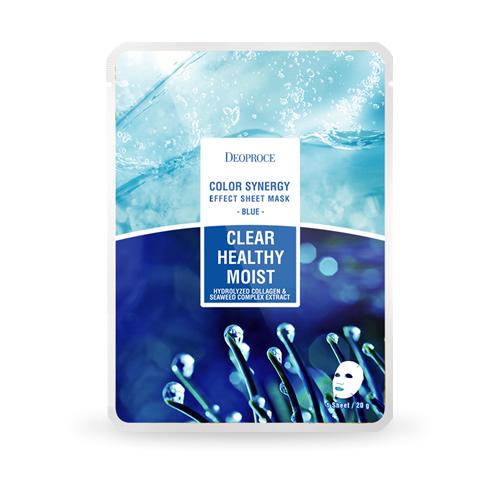 DEOPROCE Color Synergy Mask BLUE: экстракт гидролизованного коллагена и комплекса морских водорослей