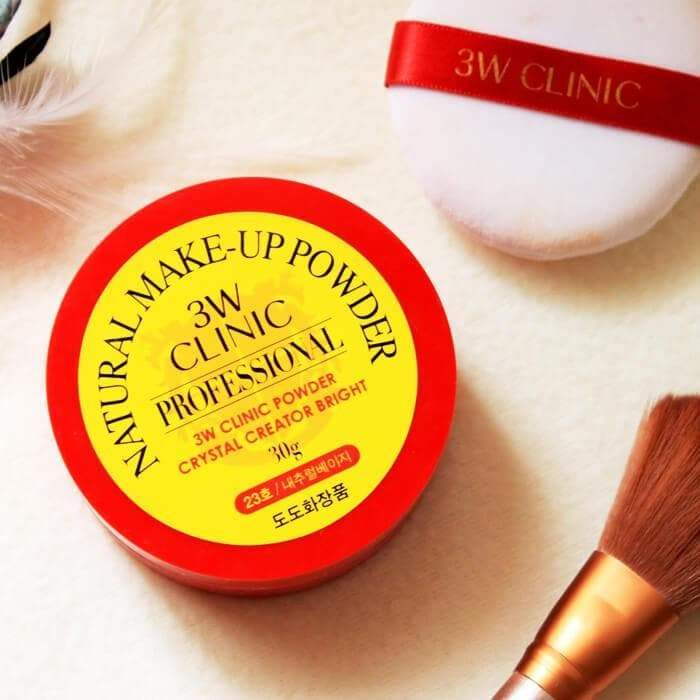 3w clinic professional natural make up setting powder 21 light beige and 23 natural beige 
