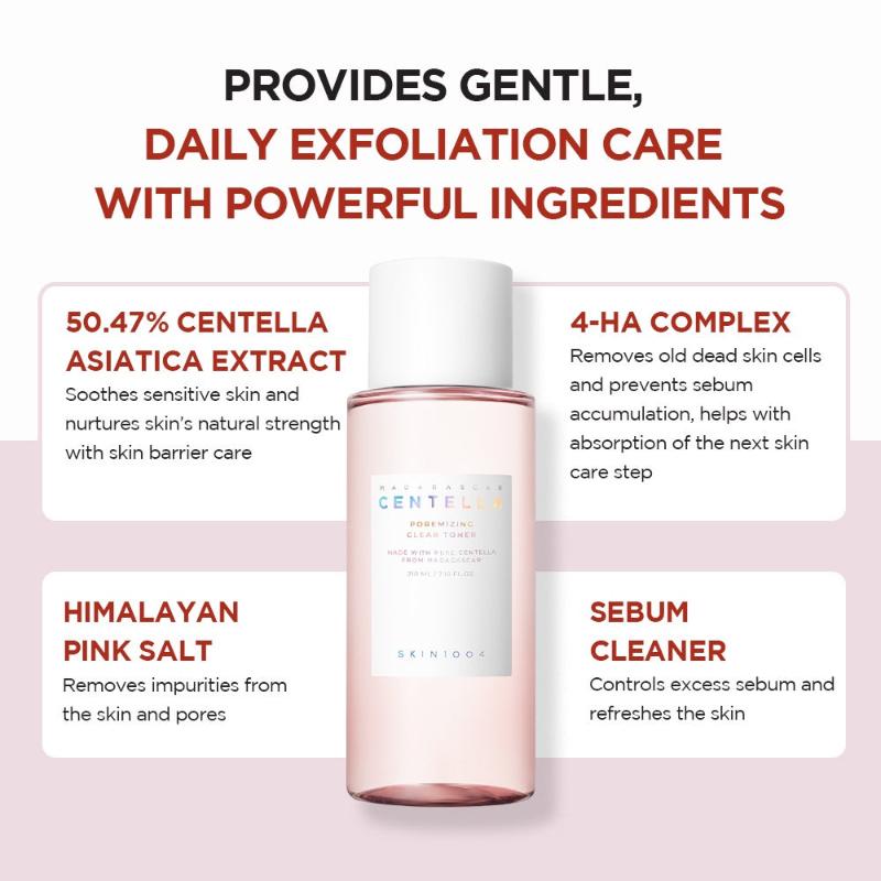 تونر SKIN1004 Madagascar Centella Poremizing Clear Toner 210 مل، قطعة واحدة