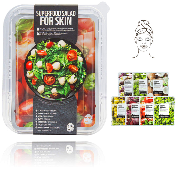 FARM SKIN SUPER FOOD SALAD FOR SKIN Sheet Masks, 7pcs