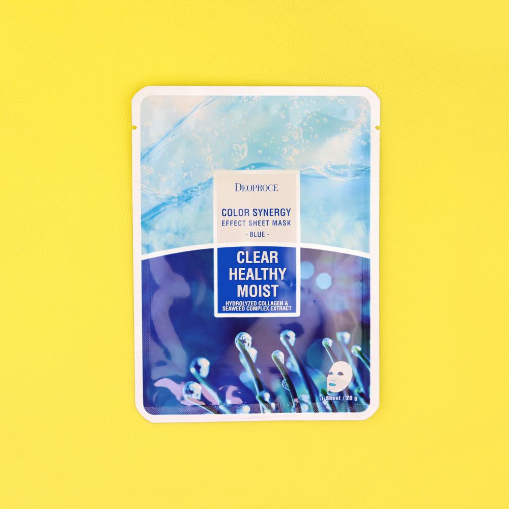 DEOPROCE Color Synergy Mask BLUE: Hydrolyzed Collagen & Seaweed Complex Extract - Beauty Korea Dubai