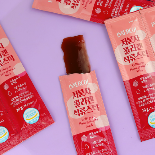 Innercol Collagen Pomegranate Jelly Stick -1,000 mg Low Molecular Collagen -20pcs - Beauty Korea Dubai
