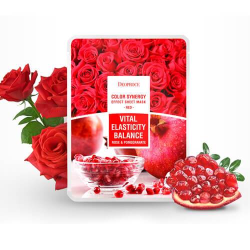 DEOPROCE Color Synergy Mask RED: Rose and Pomengrenate,1pc - Beauty Korea Dubai