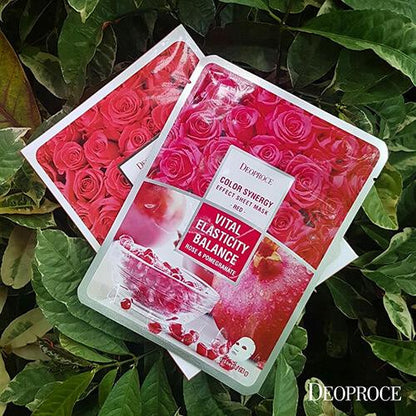 DEOPROCE Color Synergy Mask RED: Rose and Pomengrenate,1pc - Beauty Korea Dubai