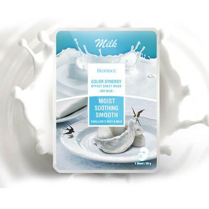 DEOPROCE Color Synergy Mask SKYBLUE: Milk and Swallow's Nest,1pc - Beauty Korea Dubai