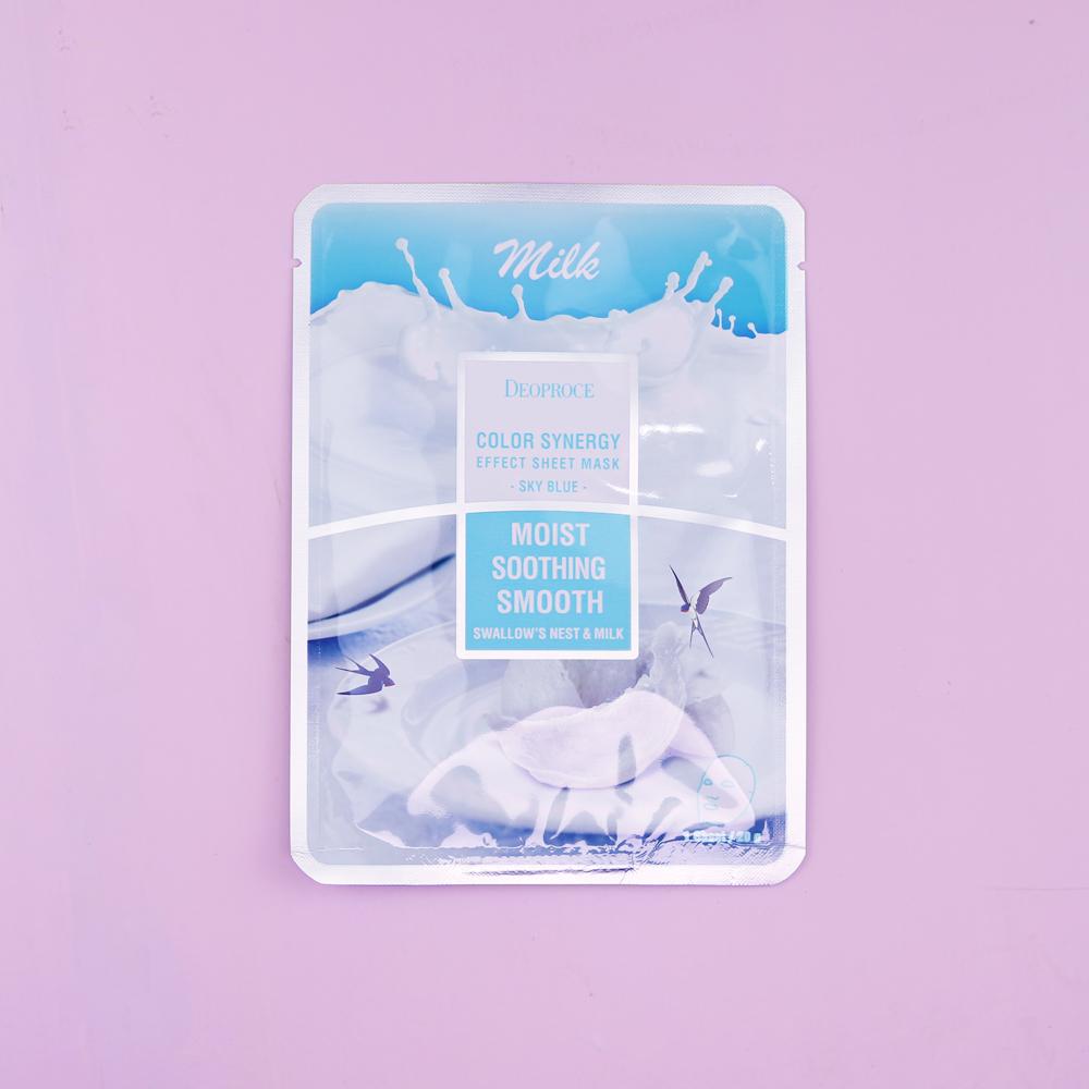 DEOPROCE Color Synergy Mask SKYBLUE: Milk and Swallow's Nest,1pc - Beauty Korea Dubai