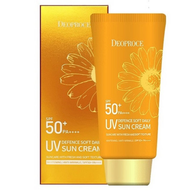 1+1 DEOPROCE UV Defence Soft daily Suncream SPF50+ PA++++ 70g, 1pc *new packaging
