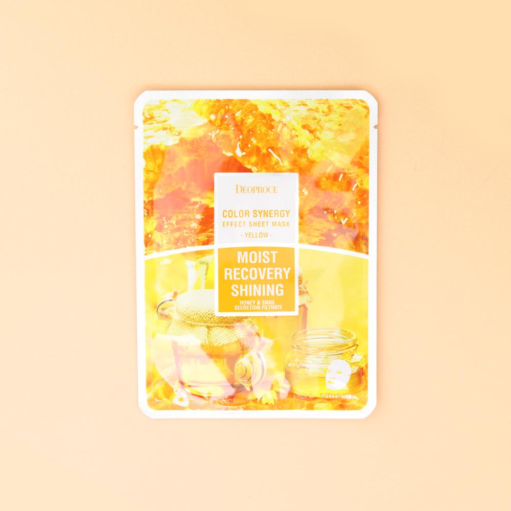 DEOPROCE Color Synergy Mask YELLOW: Honey and SnaiI Mucin,1pc - Beauty Korea Dubai