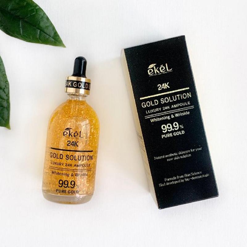 24K Gold Ampoule Solution by EKEL, 100ml - Beauty Korea Dubai