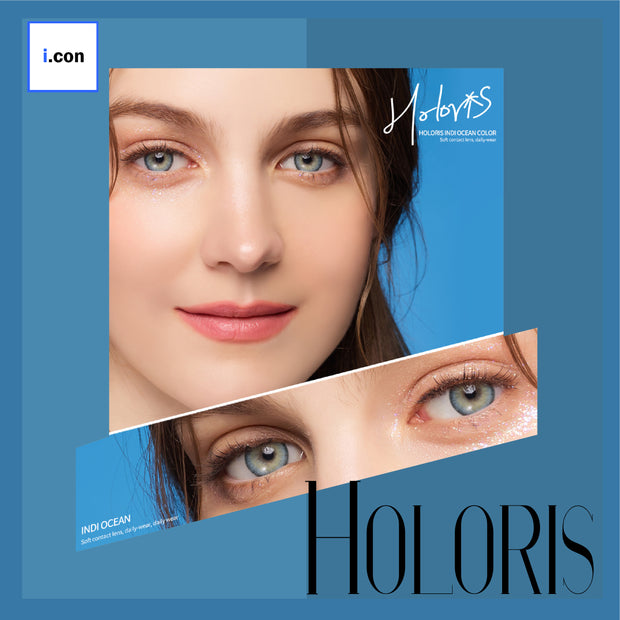 LensMe Louis Shine Cocktail Силикон-гидрогелевые контактные линзы с голограммой - коктейльные синие гавайи, 1 пара x 2 месяца