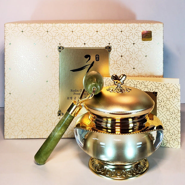 Coreana Rodin Gung Goheun Premium Cream 55ml + Natural Jade Beauty Massager SET